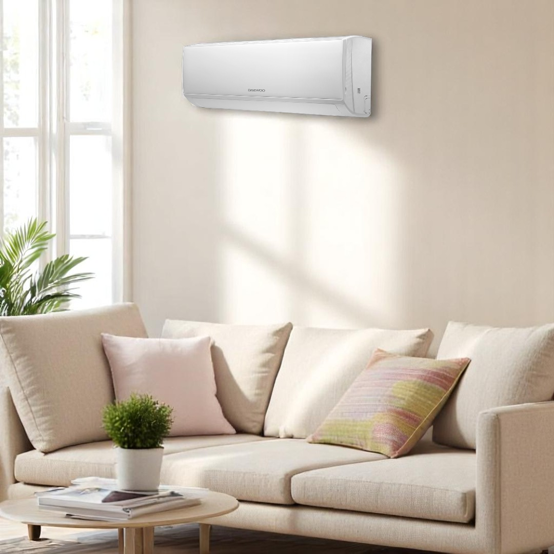 DAEWOO air conditioner installed in a living room